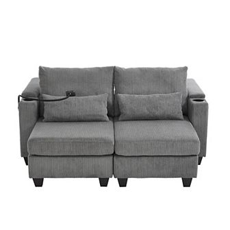 Merax Convertible Chaise Lounge 63" Loveseat Sofa