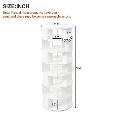 Merax Rotating Shoe Rack Tower，360° Revolving Shoe Carousel Closet Organizer