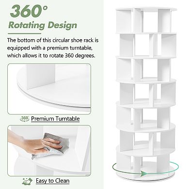 Merax Rotating Shoe Rack Tower，360° Revolving Shoe Carousel Closet Organizer