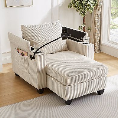 Merax Convertible Chaise Lounge 37.4" Sofa Chair