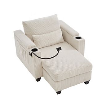 Merax Convertible Chaise Lounge 37.4" Sofa Chair