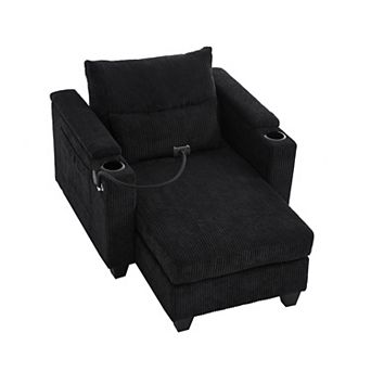 Merax Convertible Chaise Lounge 37.4" Sofa Chair