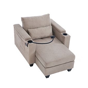 Merax Convertible Chaise Lounge 37.4" Sofa Chair