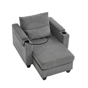 Merax Convertible Chaise Lounge 37.4" Sofa Chair