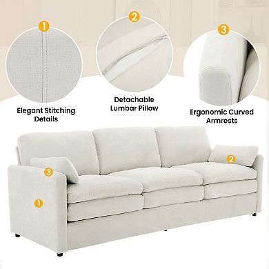 Merax 89" Cozy Upholstered 3-seater Sofa