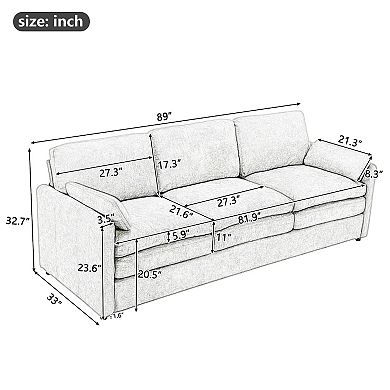 Merax 89" Cozy Upholstered 3-seater Sofa