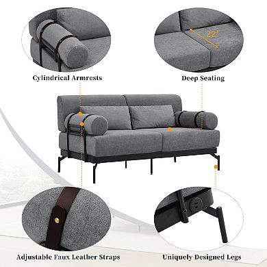 Merax Modern Loveseat Sofa 59" Sofa Couch 2-Seater Sofa