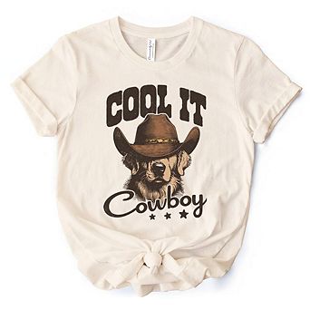 Cool It Cowboy T-Shirt With Western Dog, Retro Golden Retriever Tee for Country Lover