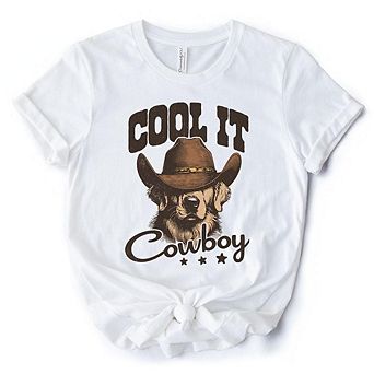 Cool It Cowboy T-Shirt With Western Dog, Retro Golden Retriever Tee for Country Lover