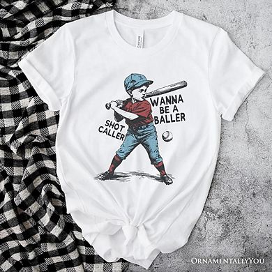 Baseball Retro T-Shirt Wanna Be a Baller, Vintage Tee