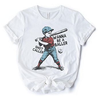 Baseball Retro T-Shirt Wanna Be a Baller, Vintage Tee