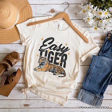Easy Tiger Retro Grunge T-Shirt, Vintage Tee With Wild Animal