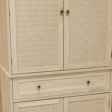 72"H Kitchen Pantry Cabinet, Free Standing Storage Pantries with 4 Doors and 4 Adjustable Shelves