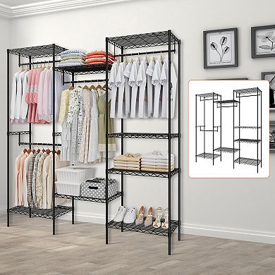 Heavy Duty Clothes Rack, Freestanding Garment Rack Closet Large Wardrobe Closet