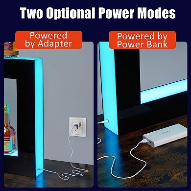 48" Acrylic LED Wine Cabinet with 2 Tiers, Remote & App Control, Modern Wine Display Rack