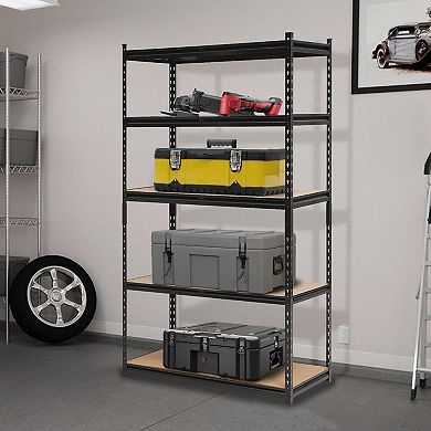 5 Tier Utiliy Shelves Adjustable Garage Storage Shelves, 2000 Lbs, 30x12x60 In