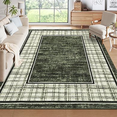 Garvee Modern Accent Printed Area Rug Machine Washable Non Slip Pet Friendly for Living Room Bedroom