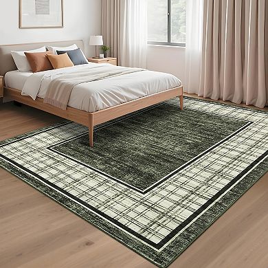Garvee Modern Accent Printed Area Rug Machine Washable Non Slip Pet Friendly for Living Room Bedroom