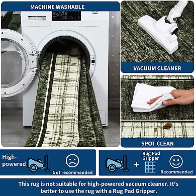 Garvee Modern Accent Printed Area Rug Machine Washable Non Slip Pet Friendly for Living Room Bedroom