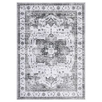 Garvee Vintage Area Rug Machine Washable Non Slip Ultra Thin Floor Mat Non Shedding Indoor Carpet