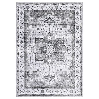 Garvee Vintage Area Rug Machine Washable Non Slip Ultra Thin Floor Mat Non Shedding Indoor Carpet