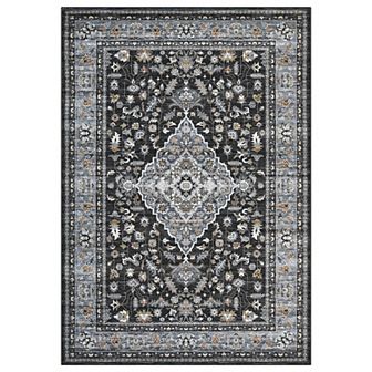 Garvee Vintage Floral Printed Area Rug Ultra Thin Machine Washable Non Slip for Living Room Bedroom