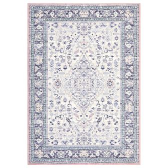 Garvee Vintage Floral Printed Area Rug Ultra Thin Machine Washable Non Slip for Living Room Bedroom
