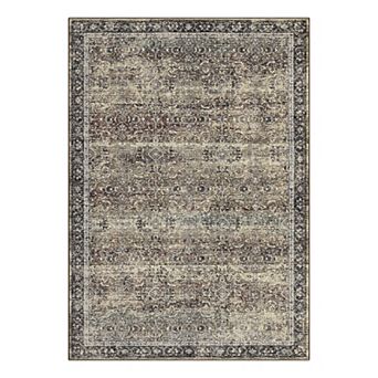 Garvee Vintage Distressed Pattern Area Rug Ultra Thin Machine Washable Non Slip for Living Room