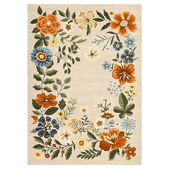 Garvee Modern Flower Area Rug Ultra Thin Machine Washable Stain Resistant Non Slip for Living Room