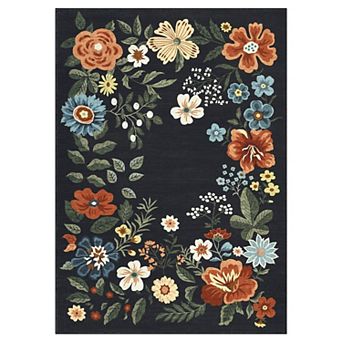 Garvee Modern Flower Area Rug Ultra Thin Machine Washable Stain Resistant Non Slip for Living Room
