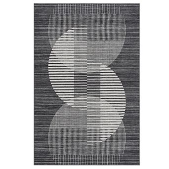 Garvee Machine Washable Semicircle Combination Area Rug Stain Resistan Floor Rug for Living Room