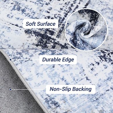 Garvee Modern Abstract Area Rug Ultra Thin Machine Washable Stain Resistant Non Slip for Living Room