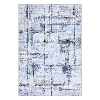 Garvee Modern Abstract Area Rug Ultra Thin Machine Washable Stain Resistant Non Slip for Living Room