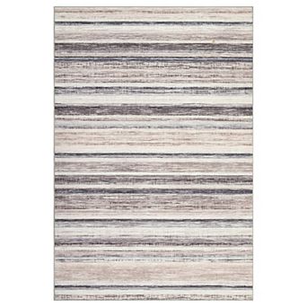 Garvee Stain Resistant Striped Area Rug Soft Non Slip Machine Washable Carpet for Bedroom