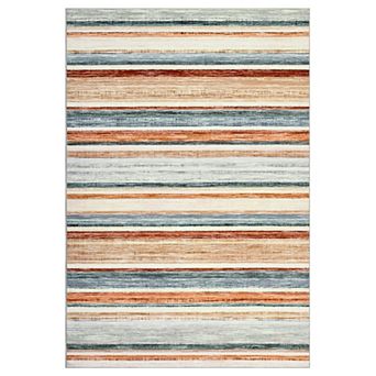 Garvee Stain Resistant Striped Area Rug Soft Non Slip Machine Washable Carpet for Bedroom