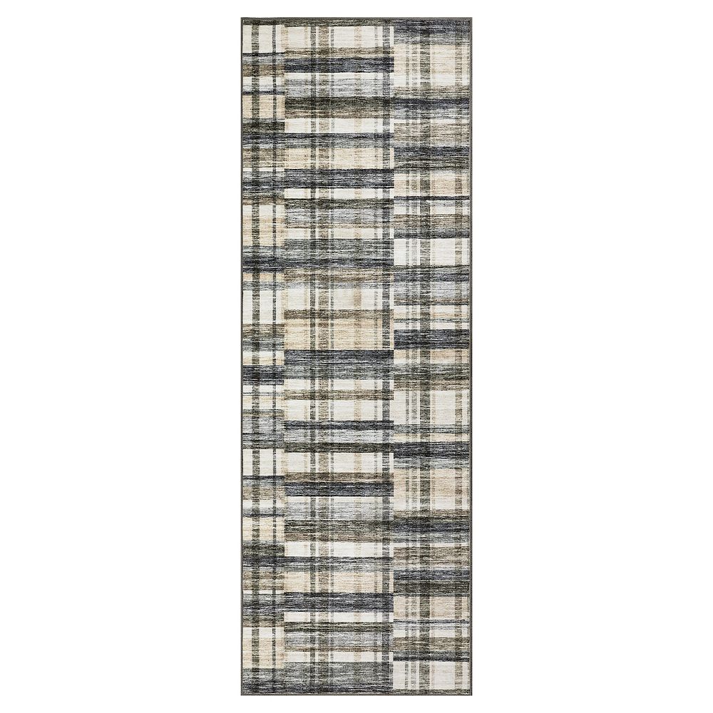 Garvee Machine Washable Modern Checked Area Rug Non Slip Bordered Throw ...