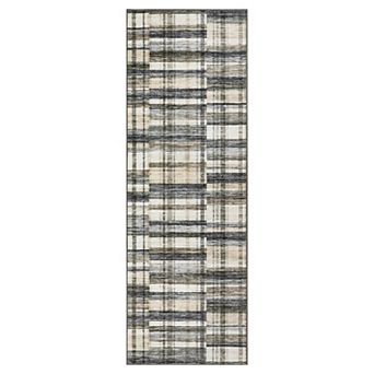 Garvee Machine Washable Modern Checked Area Rug Non Slip Bordered Throw Carpet for Home Decor