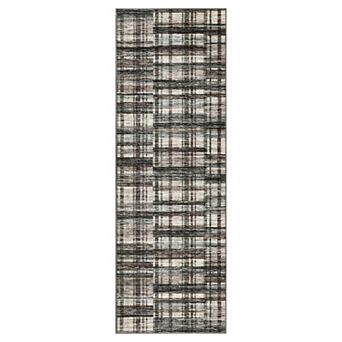 Garvee Machine Washable Modern Checked Area Rug Non Slip Bordered Throw Carpet for Home Decor