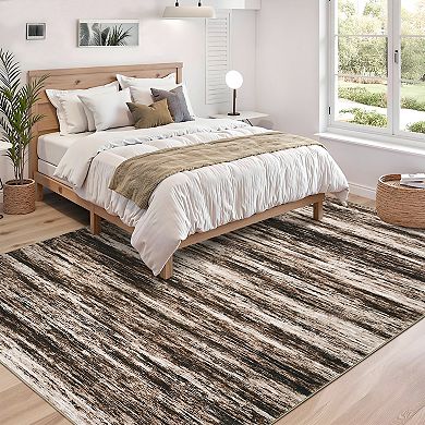 Garvee Machine Washable Modern Abstract Non Slip Area Rug Stain Resistant Bodered Capert for Home