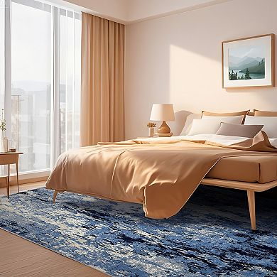 Garvee Modern Abstract Area Rug Machine Washable Non Slip Stain Resistant Floor Cover