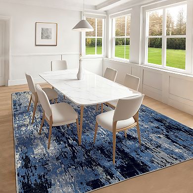 Garvee Modern Abstract Area Rug Machine Washable Non Slip Stain Resistant Floor Cover