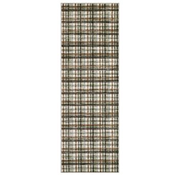 Garvee Machine Washable Modern Grid Area Rug Non Slip Bordered Carpet for Living Room Bedroom