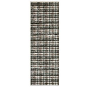 Garvee Machine Washable Modern Grid Area Rug Non Slip Bordered Carpet for Living Room Bedroom