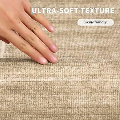 Garvee Modern Solid Color Machine Washable Area Rug Non Slip Stain Resistant Carpet for Living Room