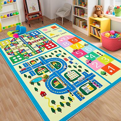 Garvee Machine Washable Area Rug Wisdom Park Non Slip Soft Non Shedding Mat for Kid's