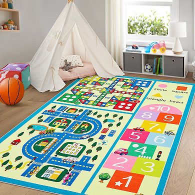 Garvee Machine Washable Area Rug Wisdom Park Non Slip Soft Non Shedding Mat for Kid's