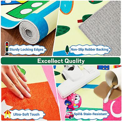 Garvee Machine Washable Area Rug Wisdom Park Non Slip Soft Non Shedding Mat for Kid's