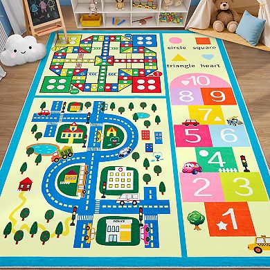 Garvee Machine Washable Area Rug Wisdom Park Non Slip Soft Non Shedding Mat for Kid's