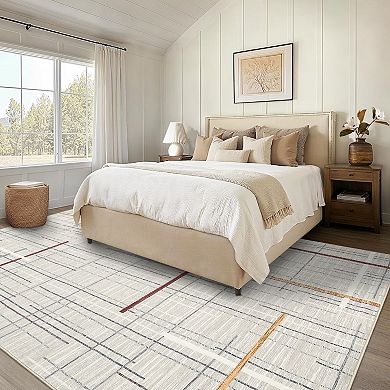 Garvee Machine Washable Geometric Area Rug Non Slip Non Shedding for Living Room Bedroom Kitchen