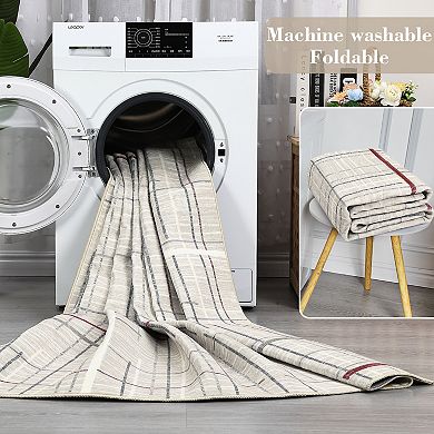 Garvee Machine Washable Geometric Area Rug Non Slip Non Shedding for Living Room Bedroom Kitchen